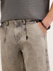 Loose Fit Pleated Denim Jeans | Grey
