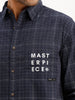 Oversized Placement Printed Checkered Shirt | White
