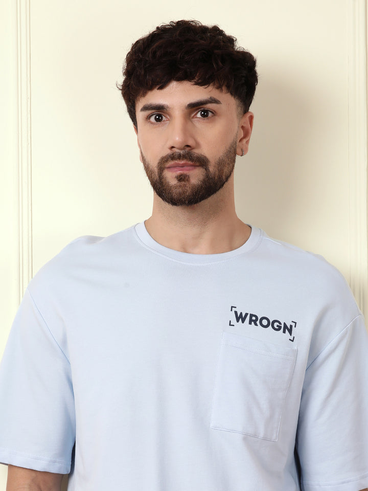 Heavy GSM Back Printed T-Shirt | Blue