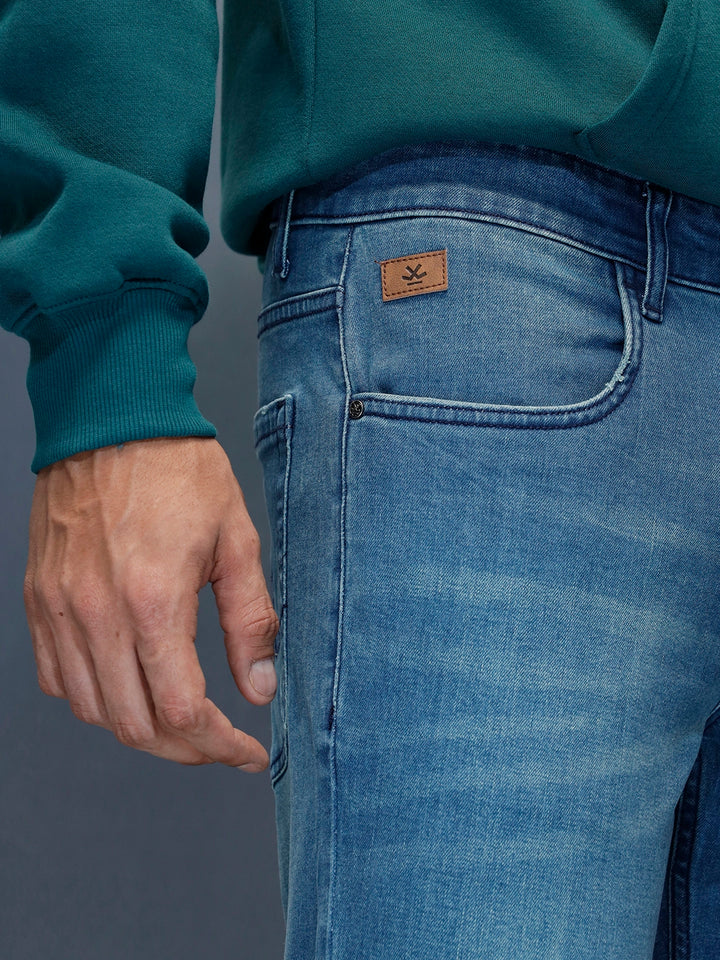 Men's Casual Skinny Crop Fit Jeans | Blue