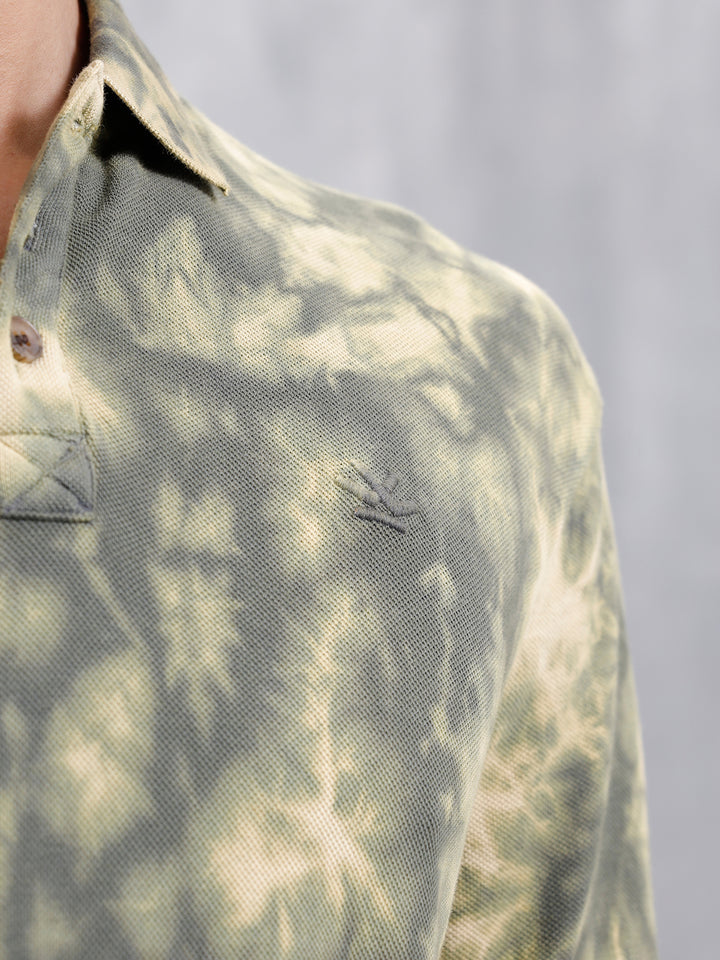 Marble Tie & Dye Comfort Fit T-Shirt | Olive