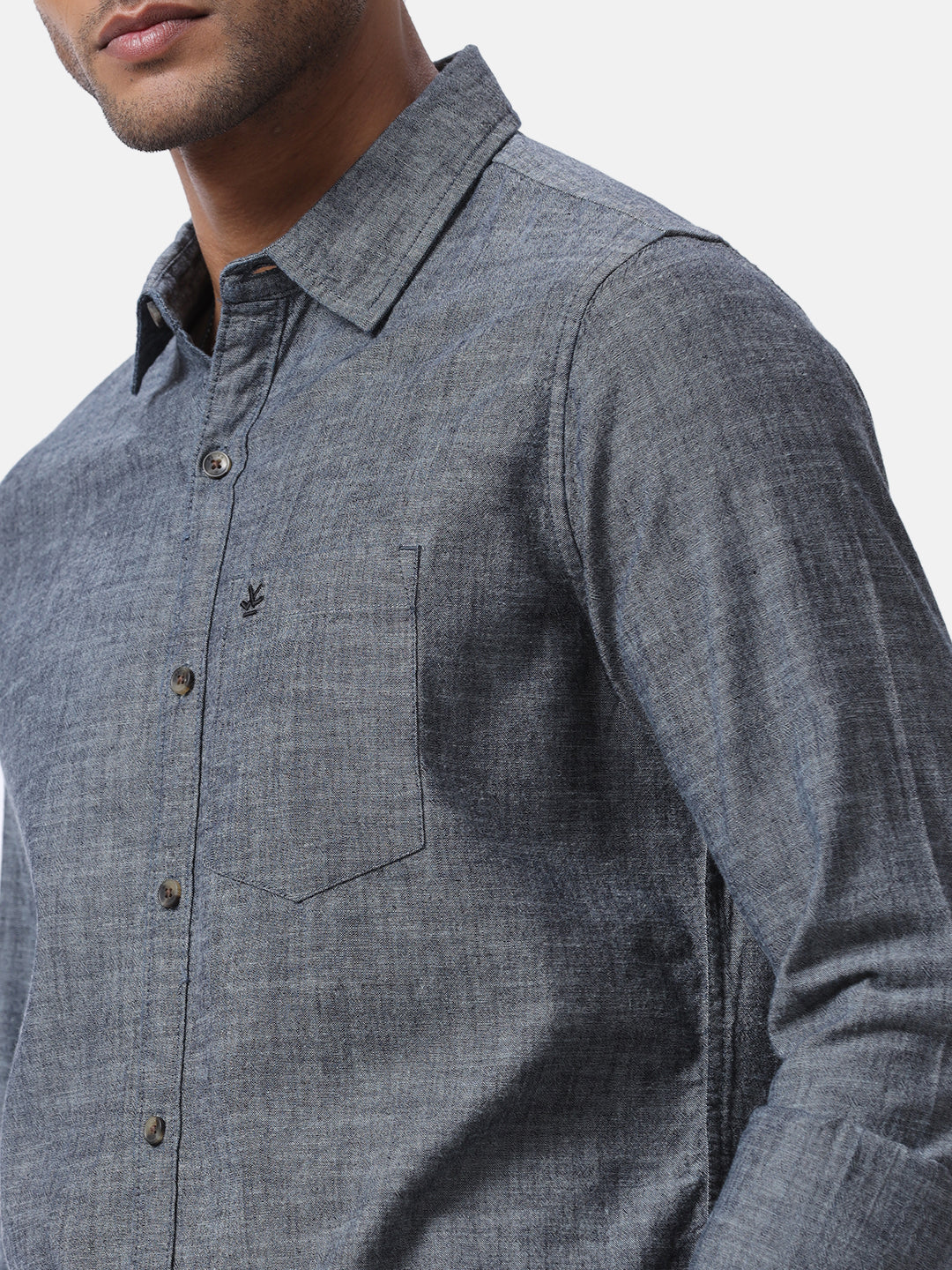 Melange Grey Chambray Shirt