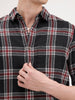 Regular Fit Textured Checkered Shirt | Black