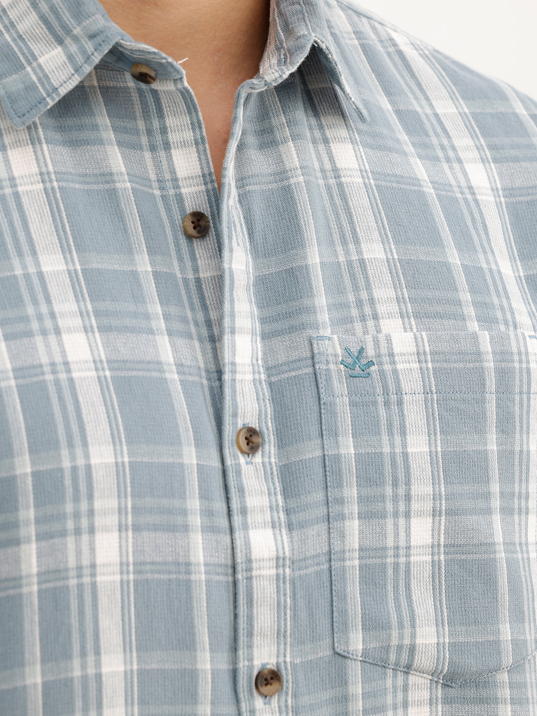 Regular Fit Checkered Shirt | Teal