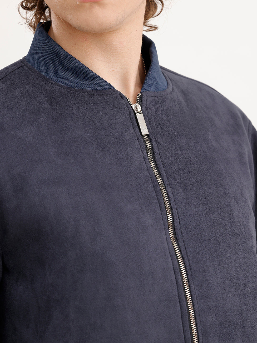 Slim Fit Bomber Jacket  | Blue
