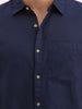 Solid Slim Fit Full Sleeve Shirt | Navy Blue
