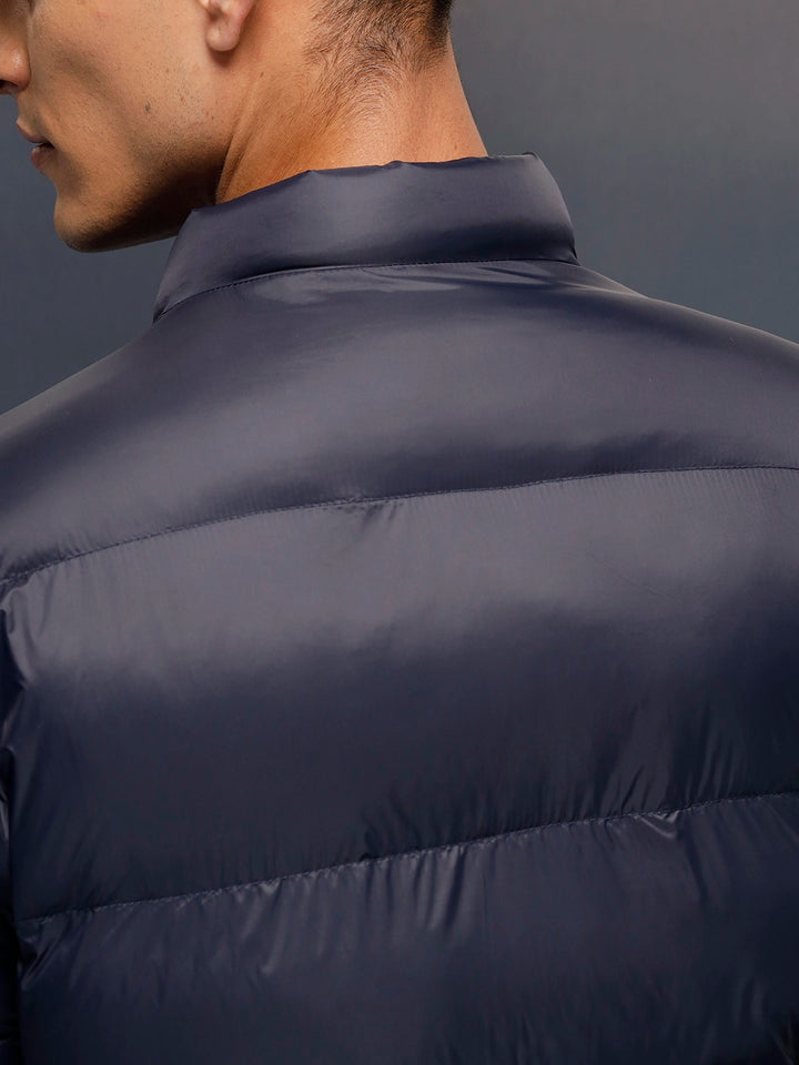 men's casual comfort fit puffer jacket | Blue