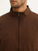 Solid Regular Fit Zipper Jacket | Maroon