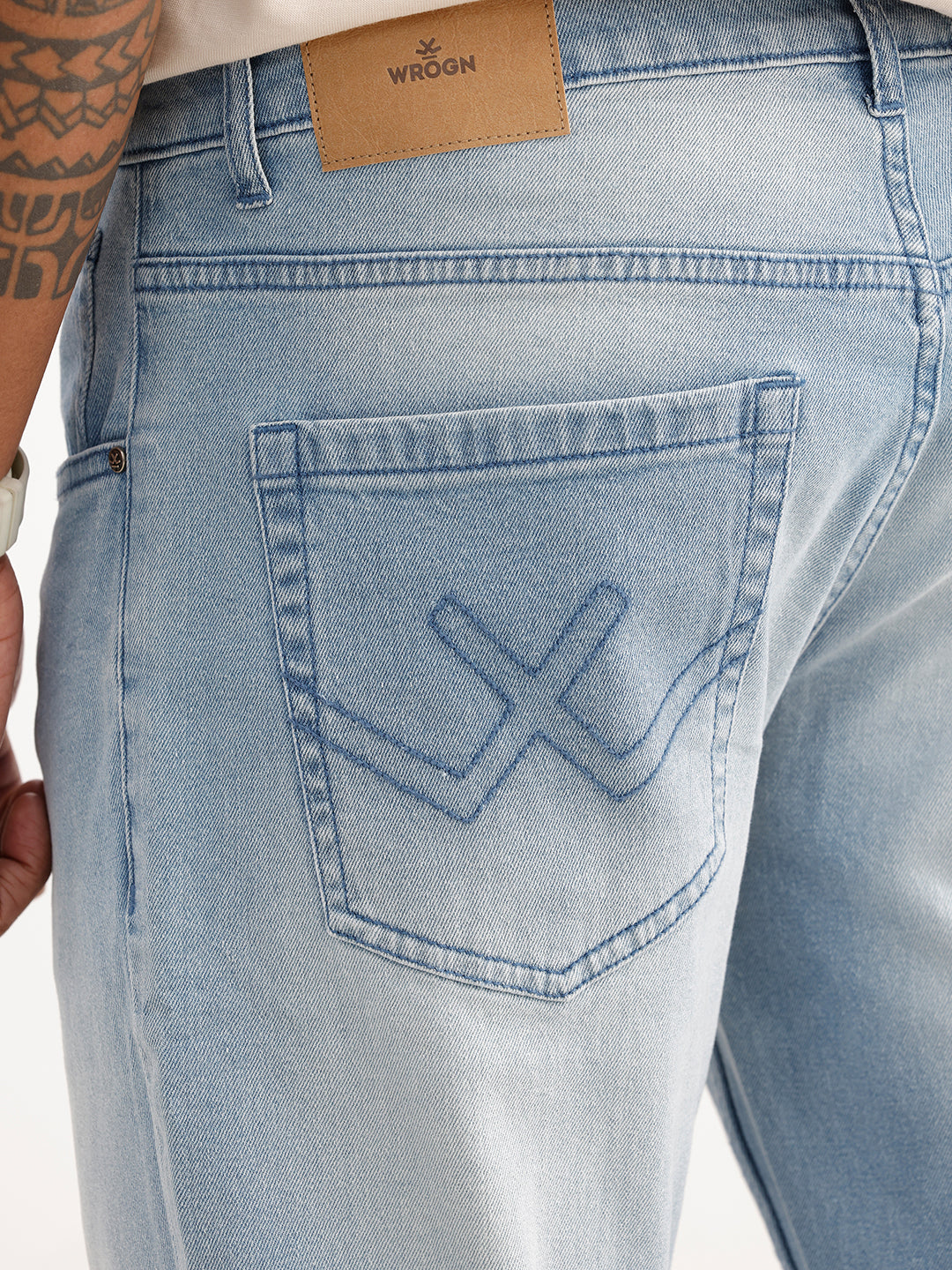 Washed Skinny Crop Denim Jeans | Light Blue