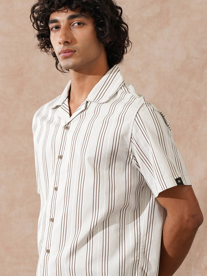 Striped Micro Cord Texture Shirt | Grey