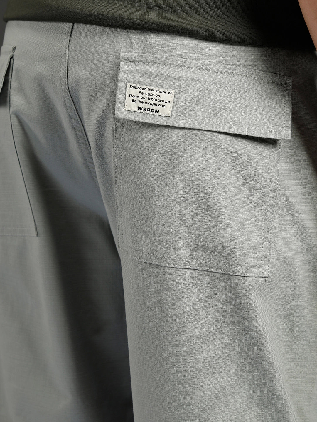 Men's casual cut&sew loose fit trousers | Grey