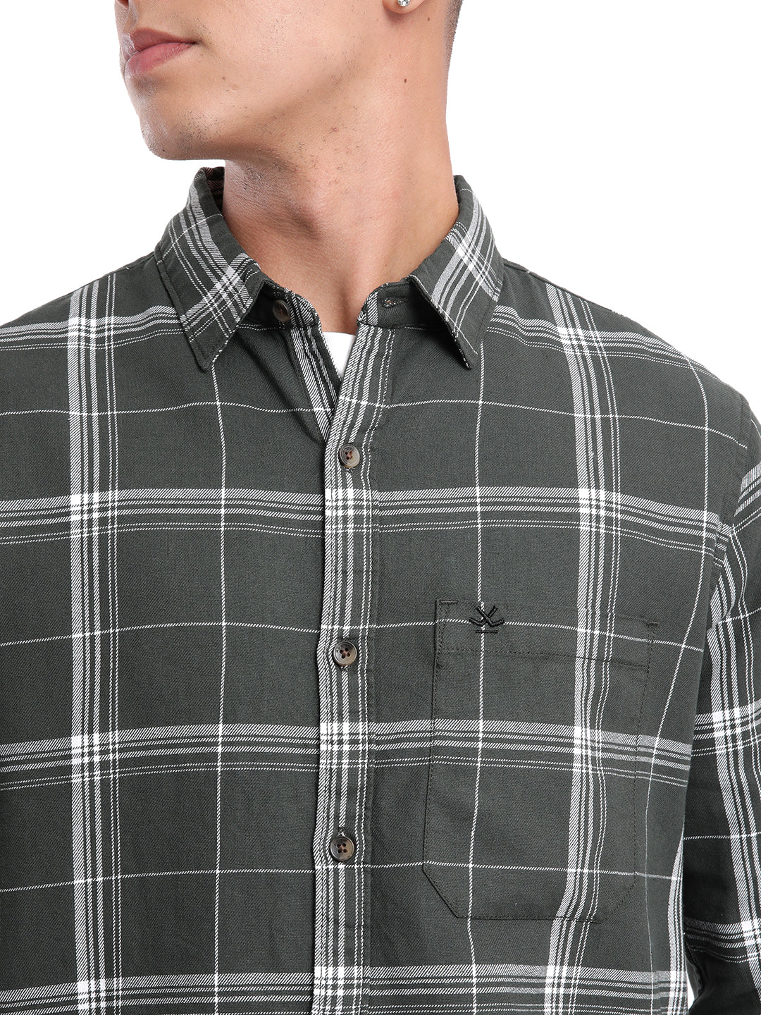 Grey & White Classic Checked Shirt