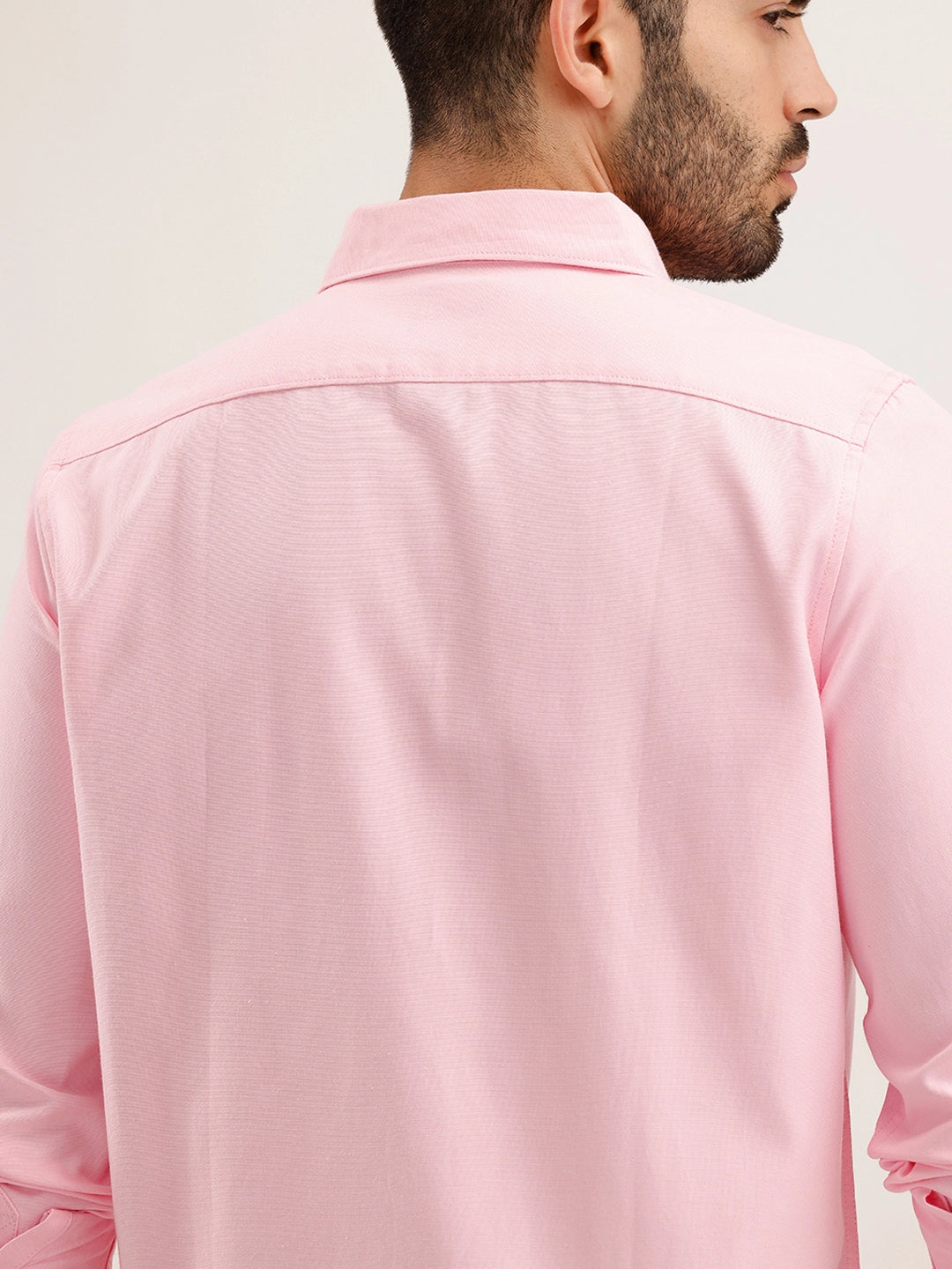 Classic Regular Fit Solid Shirt | Pink