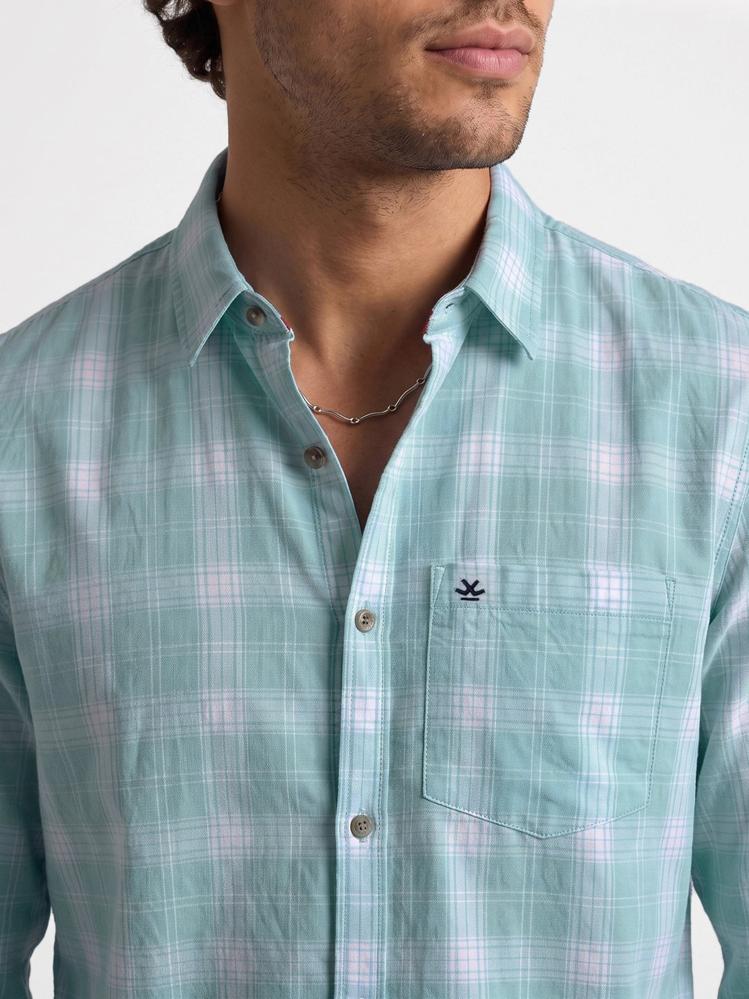 Checkered Full Sleeve Shirt | Light Green