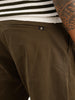 Solid Anti Fit Double Pleated Trouser | Olive