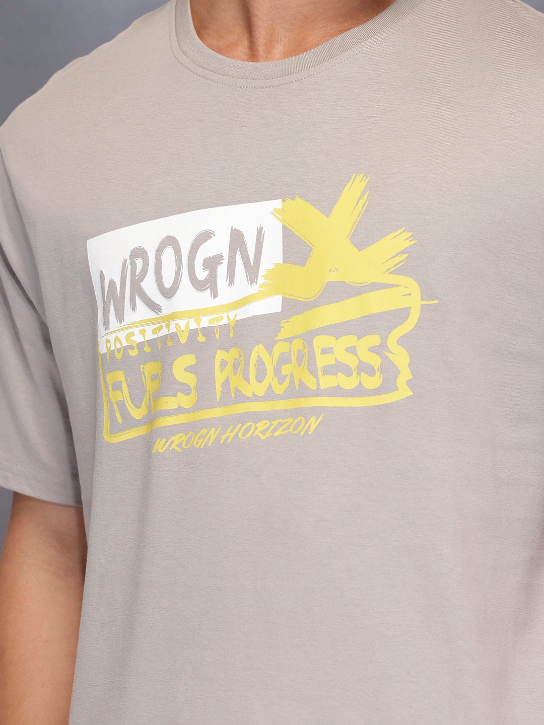 Men’sregular fit printed t-shirt | Grey