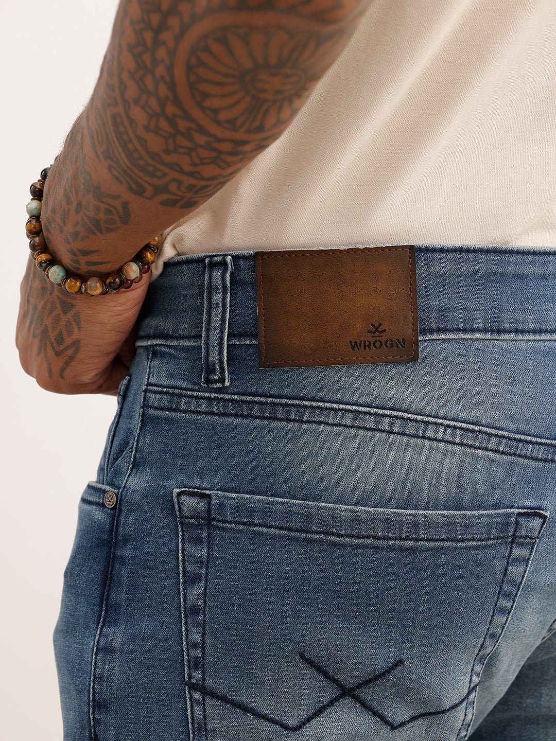 Distressed Skinny Fit Denim Jeans | Light Blue