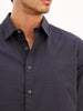 Melange Regular Fit Full Sleeve Shirt | Black