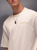 Raw Edge Printed T-Shirt | Beige