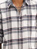 Slim Fit Checkered Full Sleeve Shirt | White