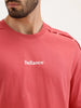 Oversized Fit Embroidered T-shirt | Red