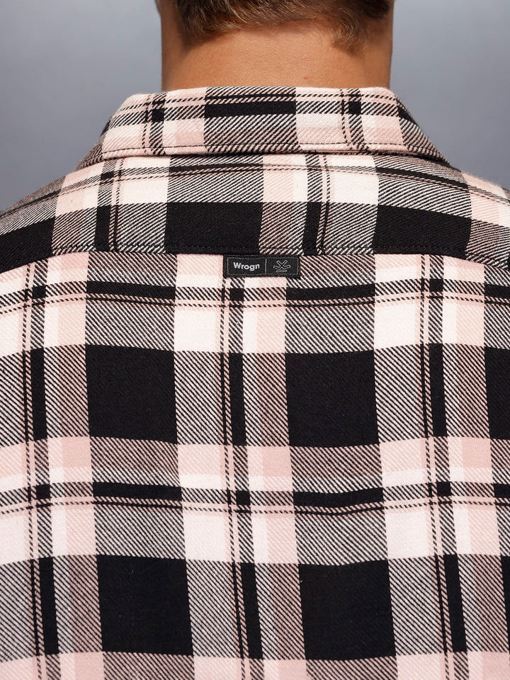 Men’s modern bold check casual shirt | Brown
