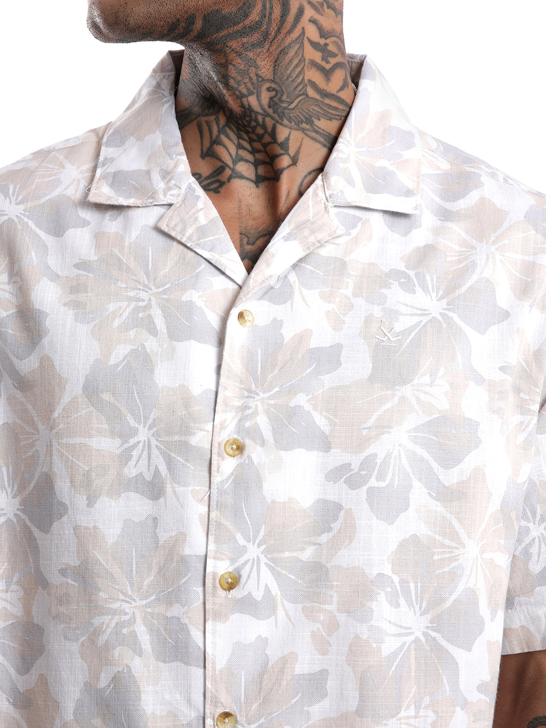 White Floral AOP Spoyl Shirt