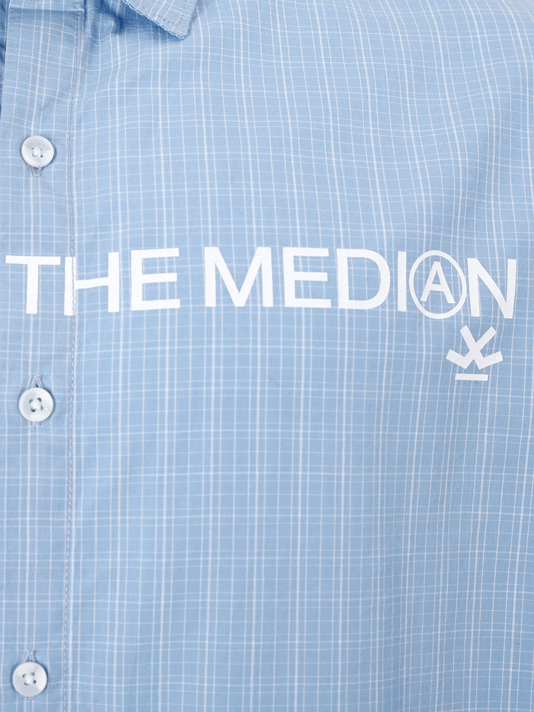 Comfort Fit Placement Printed Shirt | Light Blue