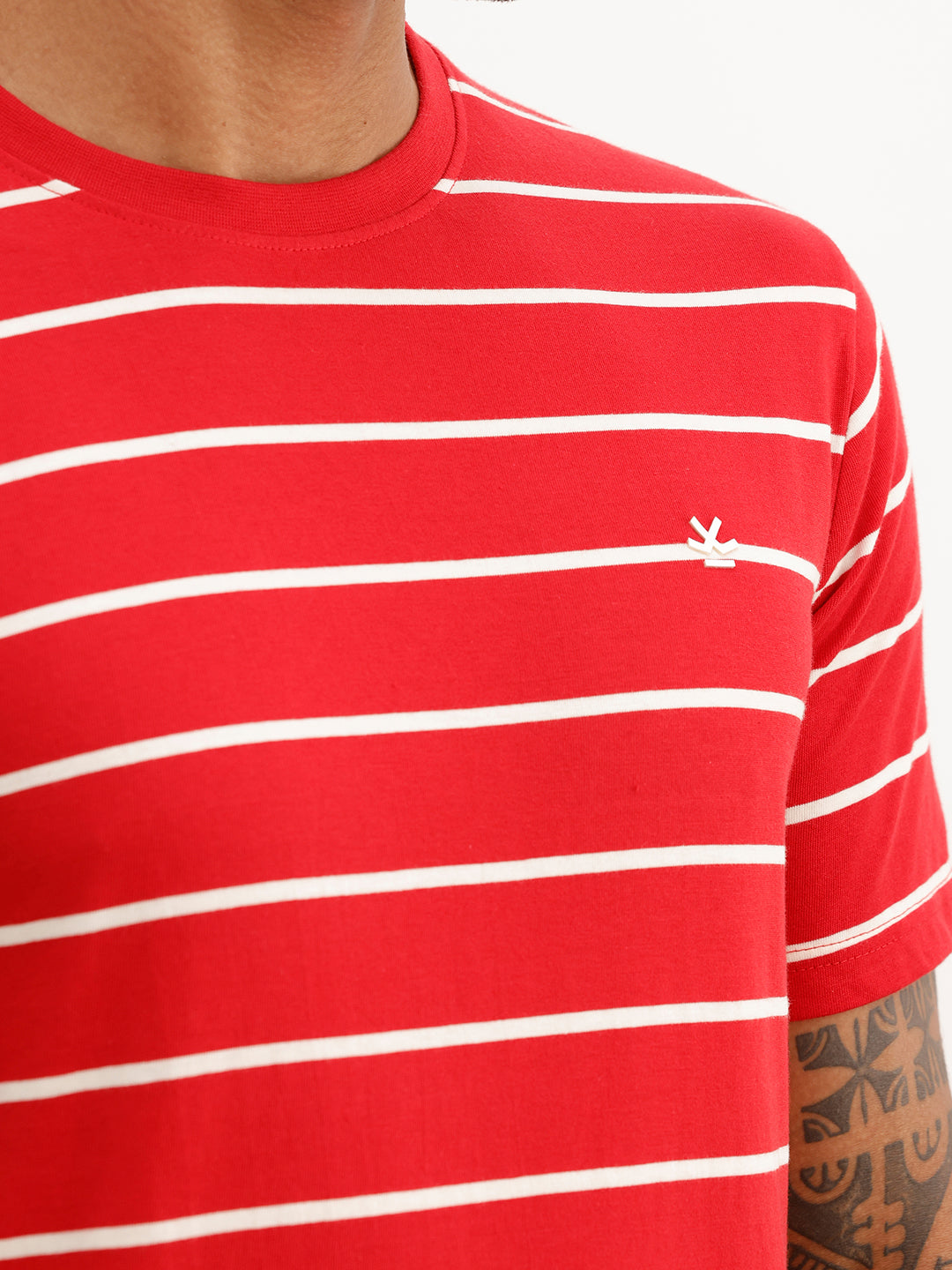 Slim Fit Striped T-Shirt | Red
