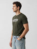Slim Fit Placement Printed T-Shirt | Green