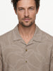Comfort Fit AOP Half Sleeve Shirt | Brown