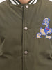 Relaxed Fit Embroidered Bomber Jacket | Green
