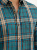 Regular Fit Full Sleeve Checkered Shirt | Dark Green