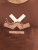Classic Slim Fit Placement Printed T-Shirt | Brown