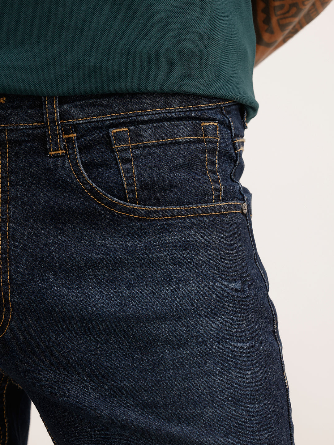 Faded Slim Fit Denim Jeans | Blue