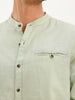 Solid Slim Fit Mandrin Collar Shirt | Grey
