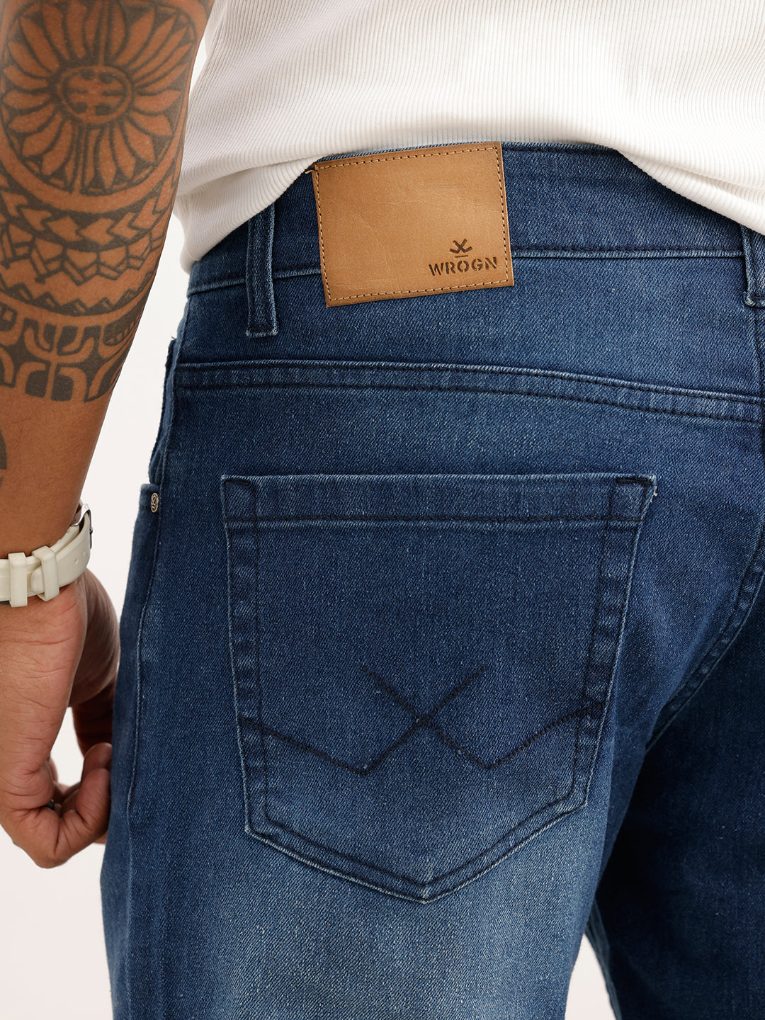 Washed Slim Fit Denim Jeans | Dark Blue