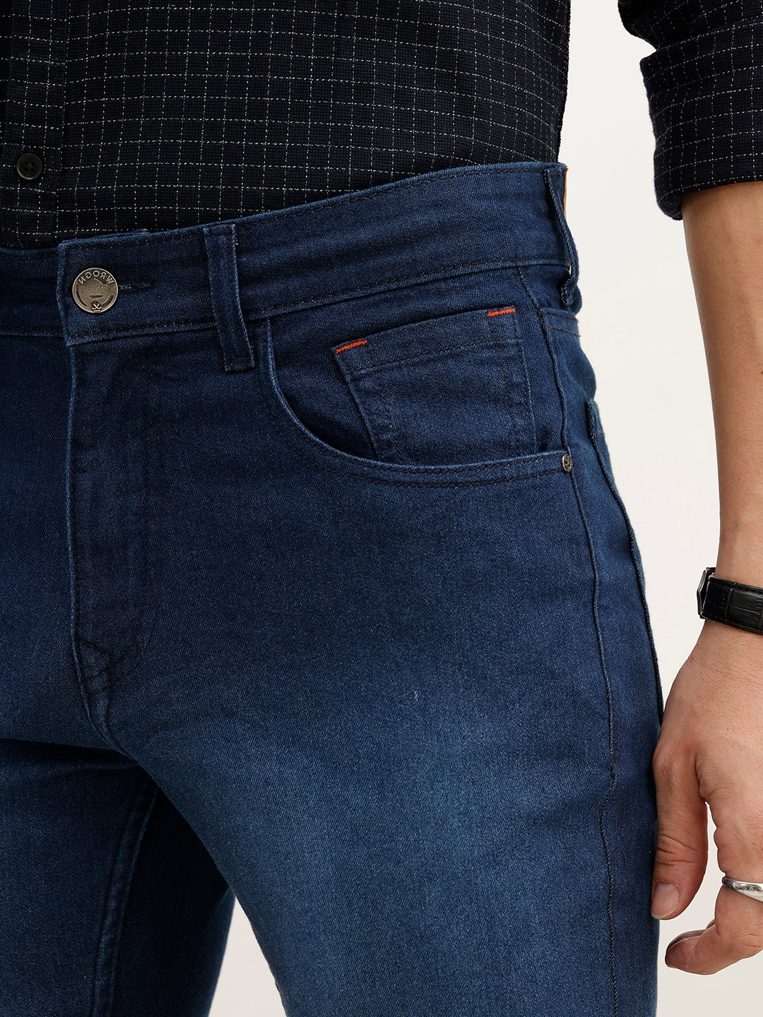 Slim Fit Faded Denim Jeans | Blue