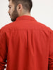 Oversized Fit Solid Shirt | Red