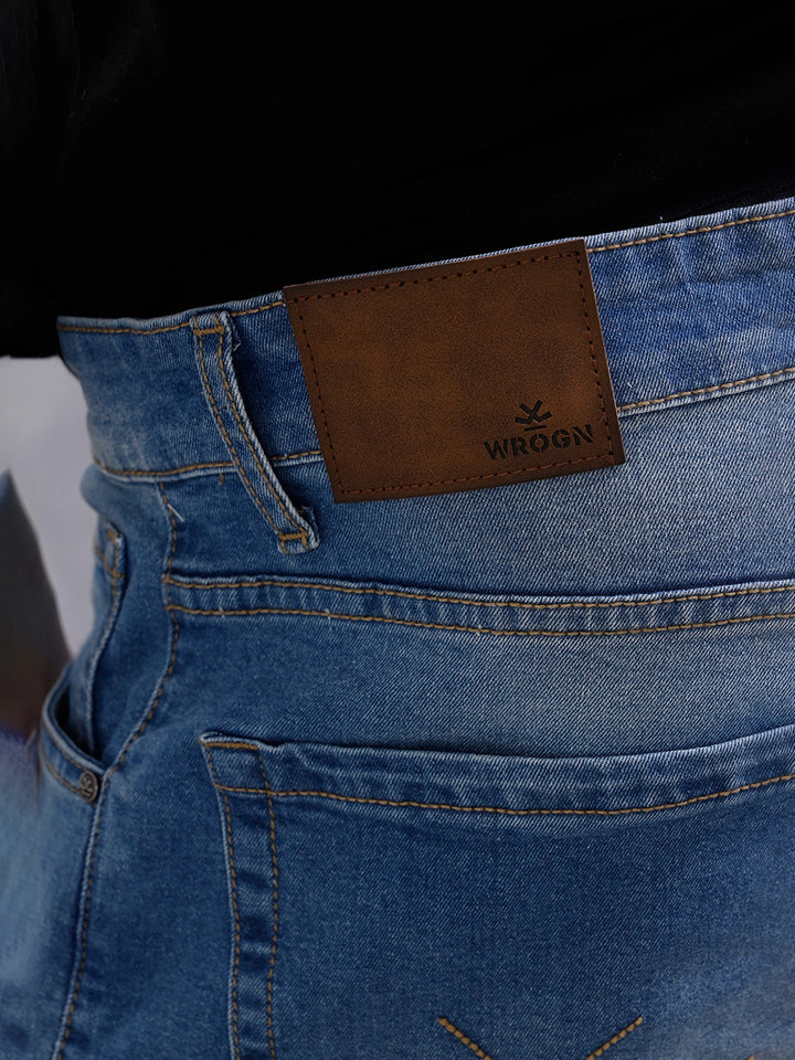 Heavy Distress Slim Tapered Jeans | Blue