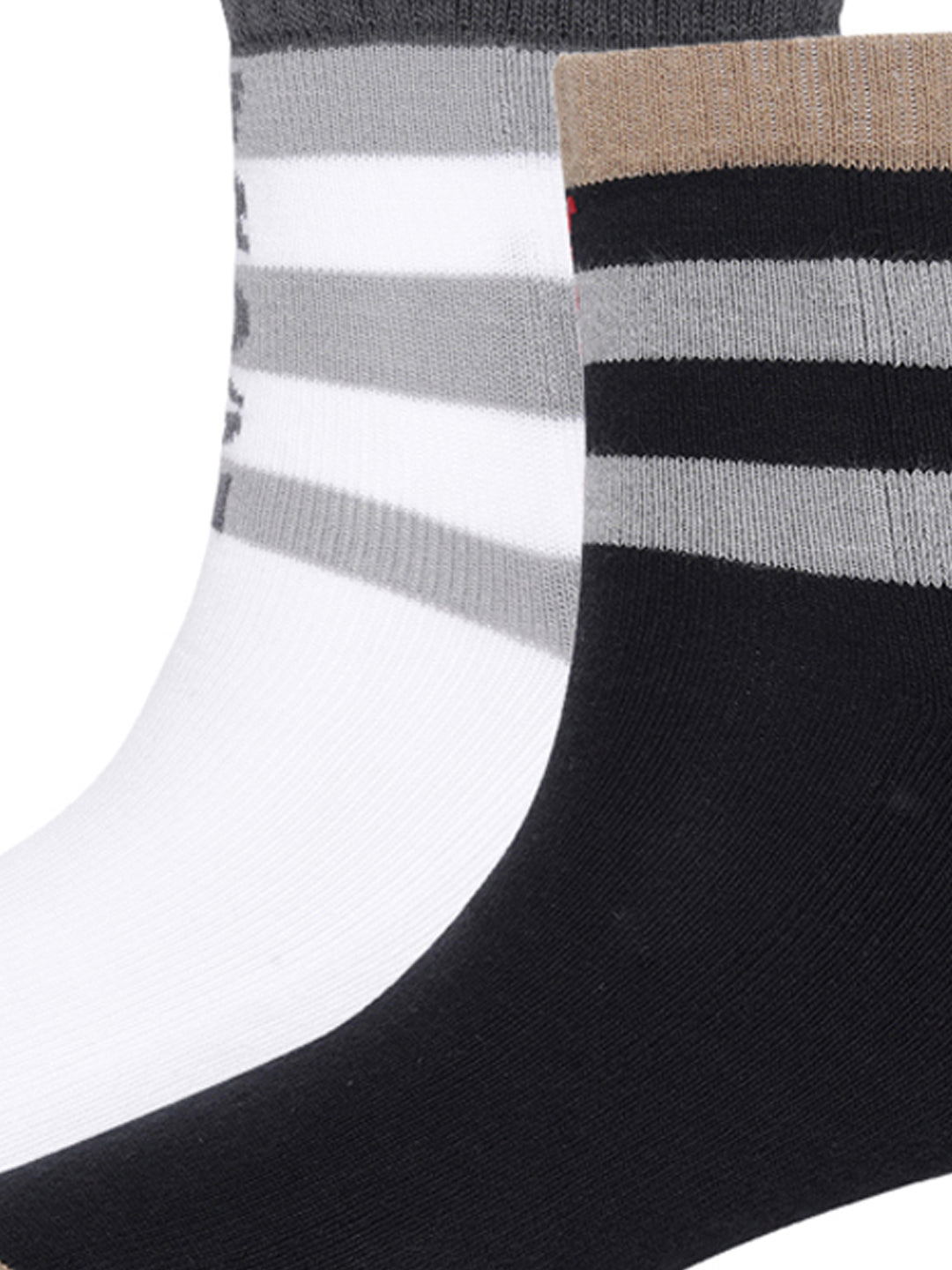 Bold Stretch Black & White Ankle Socks Pack of 2