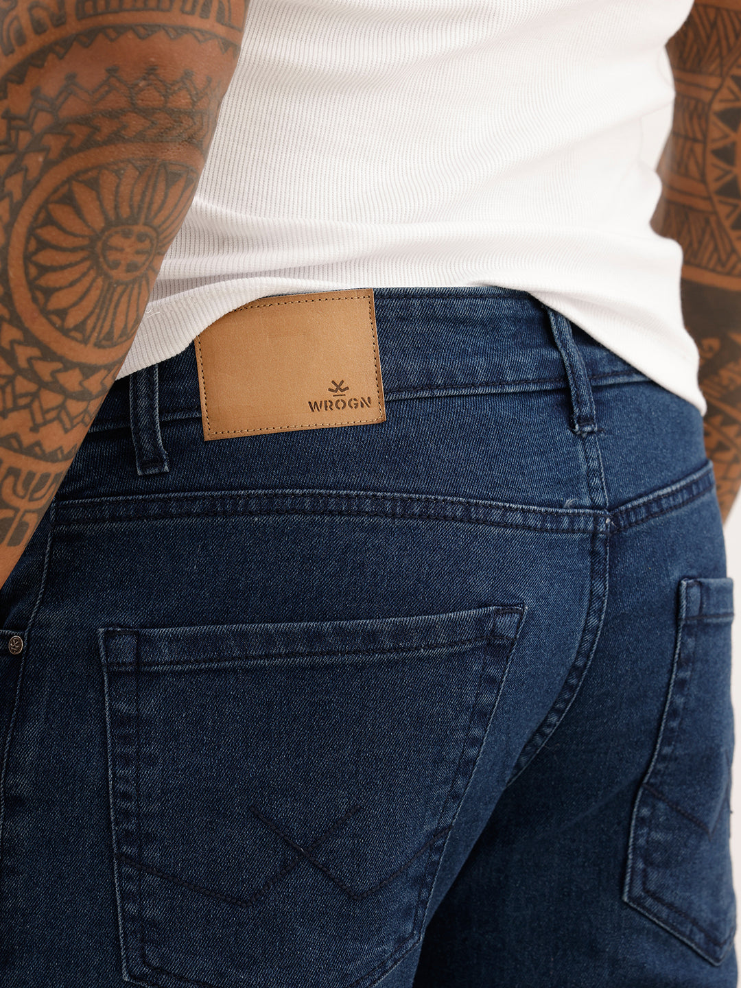 Faded Slim Fit Denim Jeans | Dark Blue | WUJN2616F