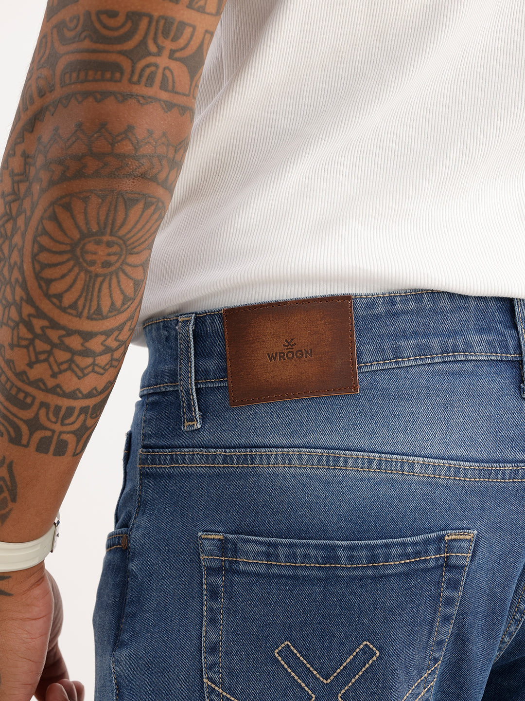 Washed Slim Fit Denim Jeans | Light Blue