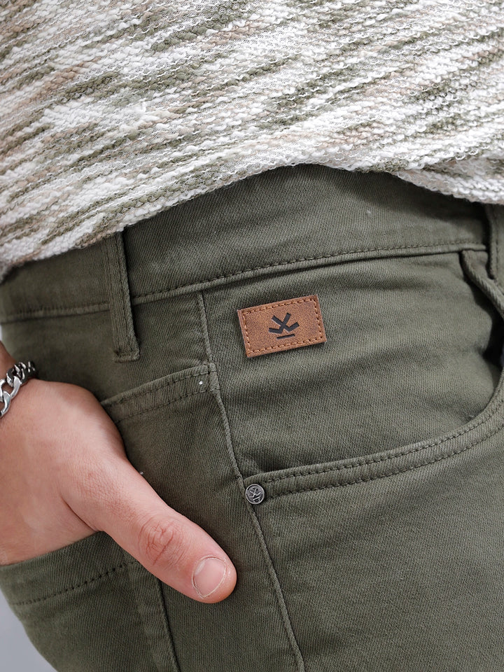 Slim Fit Colored Jeans | Olive