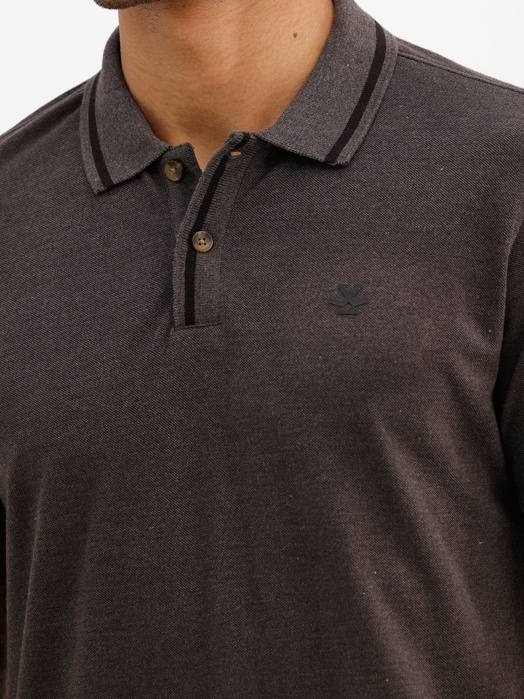 Classic Tipping Collar Polo T-Shirt | Dark Grey | WWTS254F