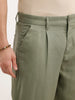 Loose Fit Linen Blend Trouser  | Green