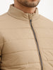 Solid Regular Fit Puffer Jacket | Brown