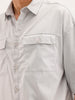 Oversized Double Pocket Half Sleeve Shirt | Grey
