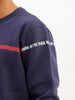 Slim Fit Placement Printed Sweatshirt | Navy Blue