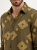 Regular Fit Jaquard AOP Shirt | Green